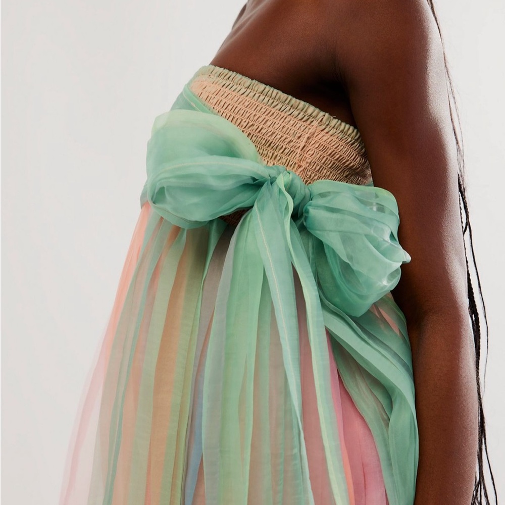 Free People Multicolor Strapless Dress Large